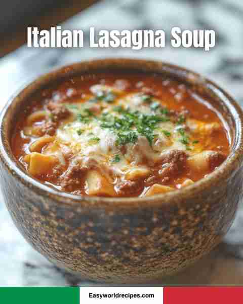 🍲 Italian Lasagna Soup 🇮🇹🍅 All the rich, cheesy goodness of lasagna—served warm and hearty in a bo...