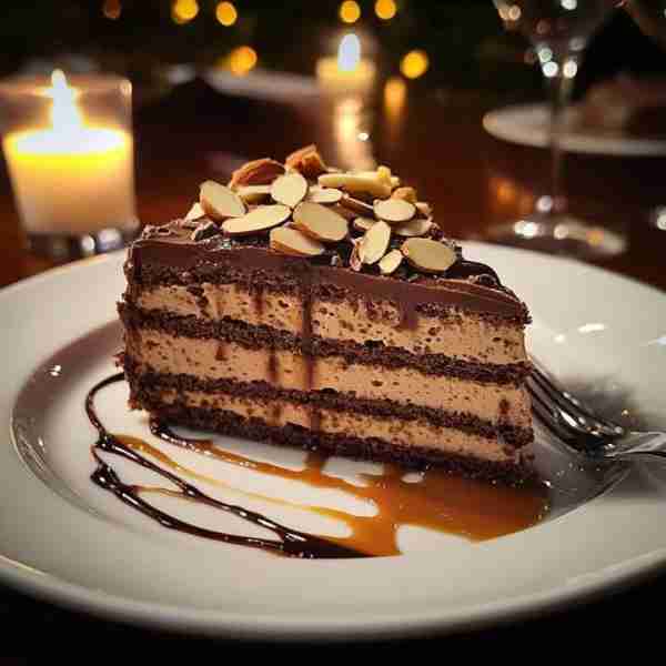 Chocolate Mousse Cake with Almonds and Drizzles 🍫 Ingredients For the Crumbly Base: 1 ½ cups chocol...