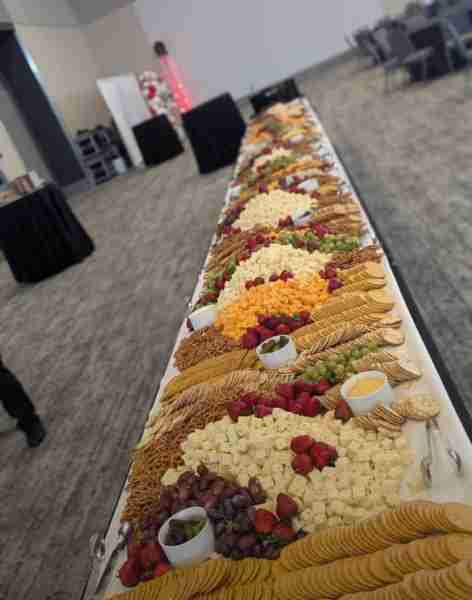 1000-person cheese board... 200 pounds of cheese!
