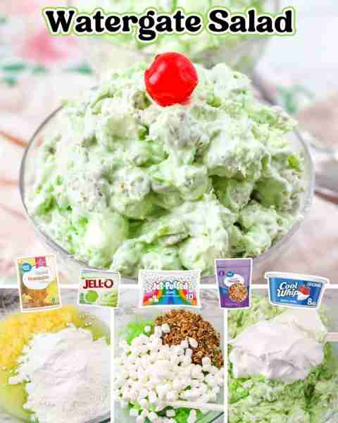 💚 Watergate Salad 💚 **You will need** ▢ 6.8 oz instant pistachio pudding ▢ 16 oz crushed pineapple...