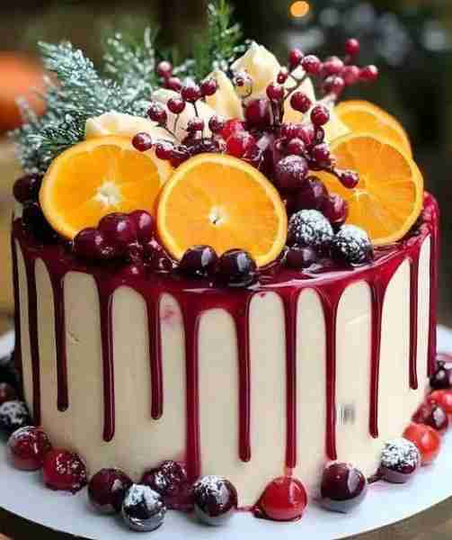 😋💕Cranberry Orange Drip Cake💕😋 Ingredients: 1/2 teaspoon salt 1 cup unsalted butter, softened 1...