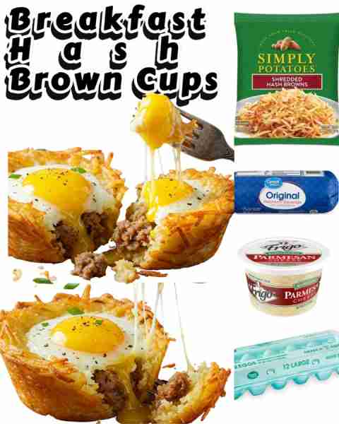 ✨Breakfast Hash Brown Cups✨ THESE ARE AMAZING!!! MUST TRY!! 1. Cook 1 pound of sausage 2. In a lar...