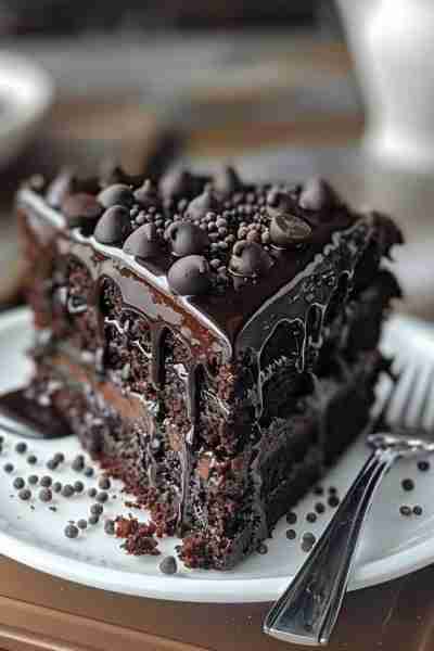This dessert is a **Super Moist Chocolate Cake with Perfect Chocolate Ganache**, and it's a chocolat...