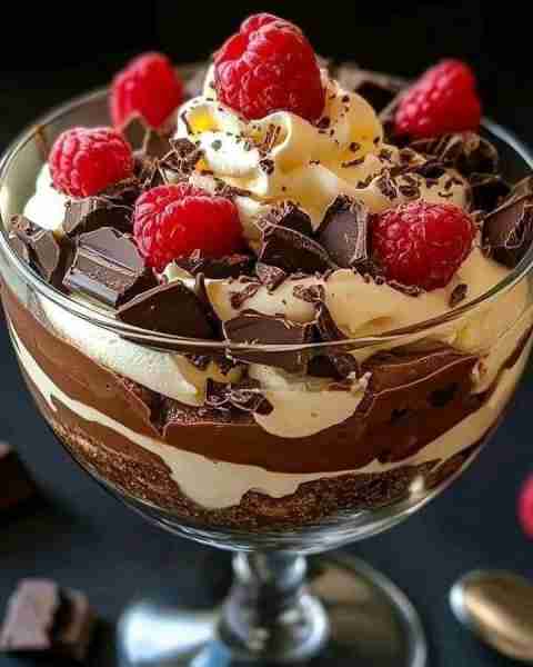 Baileys Chocolate Cheesecake Trifle 🍫🍰 Ingredients: - 1 1/2 cups chocolate cookie crumbs - 1/4 cup...
