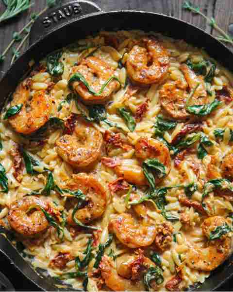 The Best Shrimp Orzo!🍤🍤