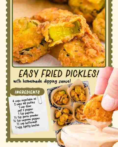 Golden, crunchy, and packed with flavor! 🥒✨ These Fried Pickles disappear fast. Who’s making them...