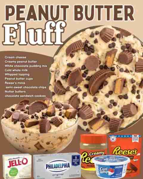 REESE'S PEANUT BUTTER FLUFF!! (Dessert Dip) Recipes from Princess Pinky Girl Ingredients:▢ cream ch...