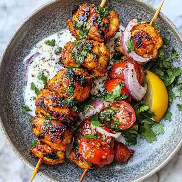Classic Grilled Tandoori Chicken Skewers Bold Flavors on a Stick: Tandoori Chicken Skewers with a Pu...