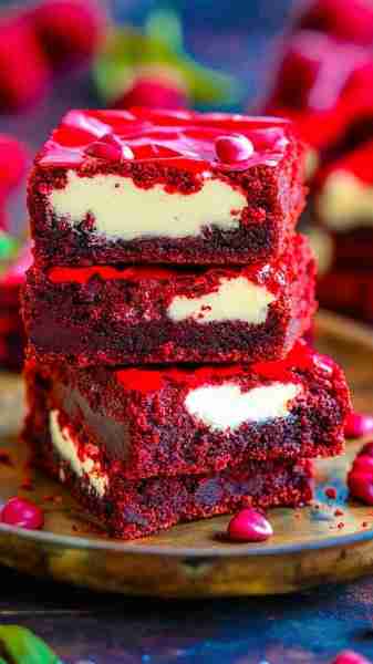 Red Velvet Cream Cheese Brownies Ingredients: For the Red Velvet Brownie Batter: ½ cup unsalted butt...