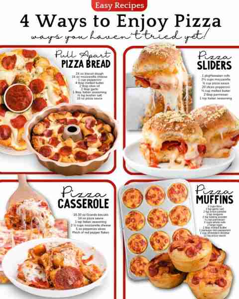 4 ways to enjoy Pizza that you haven't tried yet!🍕 Ingredients 1. Pull Apart Pizza Bread 4 tablespo...