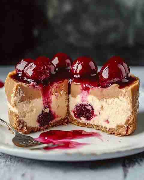 🥜🍓 Peanut Butter & Jelly Cheesecake (Baked) 🧾 Ingredients Crust: 1 ½ cups graham cracker or Nutte...