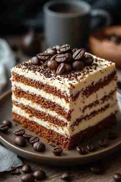**Mocha Layer Cake with Coffee Buttercream** This rich and aromatic cake features moist mocha-flavor...