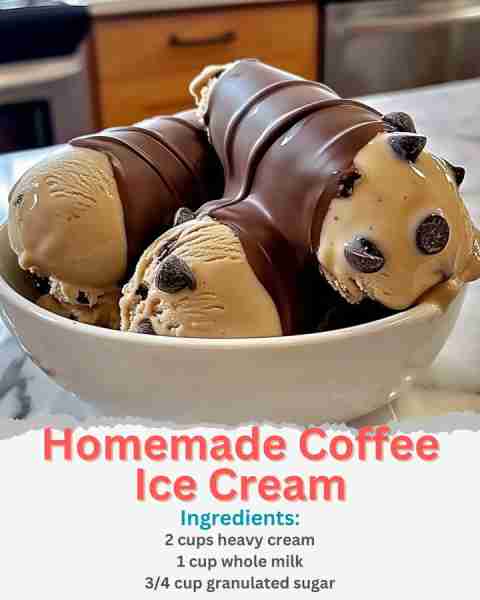 Homemade Coffee Ice Cream Ingredients: 2 cups heavy cream 1 cup whole milk 3/4 cup granulated sugar...