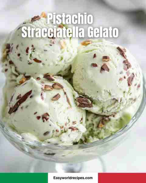 🍨 Pistachio Stracciatella Gelato 🇮🇹🍫 Creamy pistachio gelato with chocolate shavings—Italy’s coole...