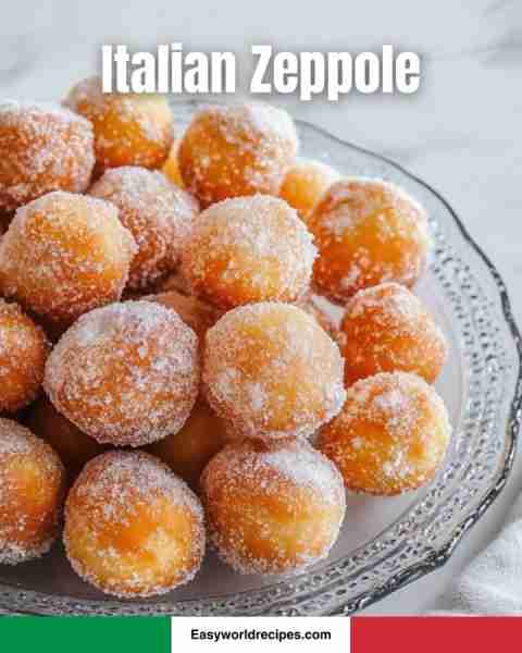 🍩 Italian Zeppole 🇮🇹🍬 Fluffy fried dough rolled in sugar—an Italian street food favorite! 😍 Full...