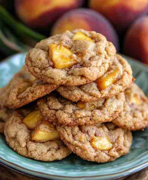 Peach Cobbler Cookies 🍑🍰🍪 This mashup of cobbler and cookie is pure genius. They’re soft, sweet,...