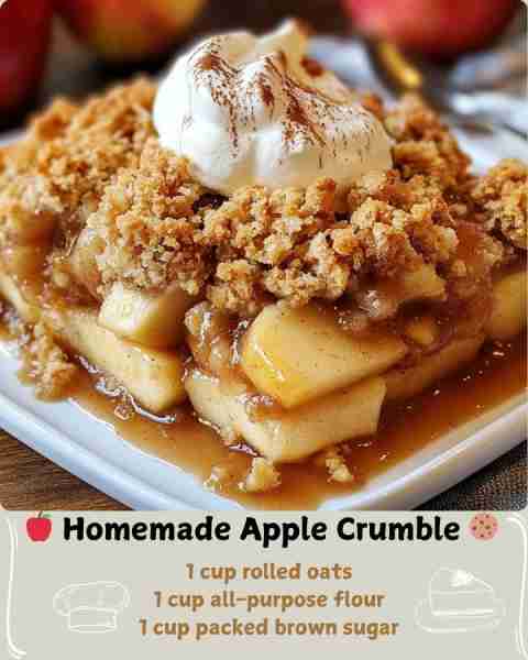 🍎 Homemade Apple Crumble 🍪 Ingredients For the Apple Filling: 2 lbs (about 1 kg) Granny Smith appl...