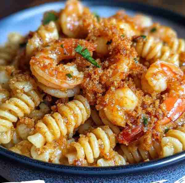 Garlic Butter Shrimp Pasta with Crispy Breadcrumbs Ingredients (Serves 4): 8 oz rotini or your favor...