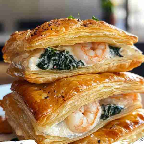 Shrimp & Spinach Puff-Pastry Parcels Ingredients (makes 8 parcels): 1 sheet (about 250 g) all-butter...