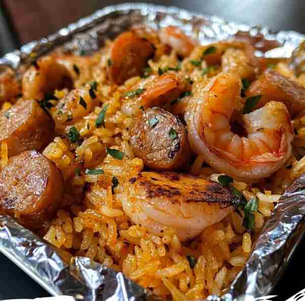 Cajun Shrimp and Sausage Jambalaya Ingredients: 1 cup long-grain rice (uncooked) 1/2 lb smoked sausa...