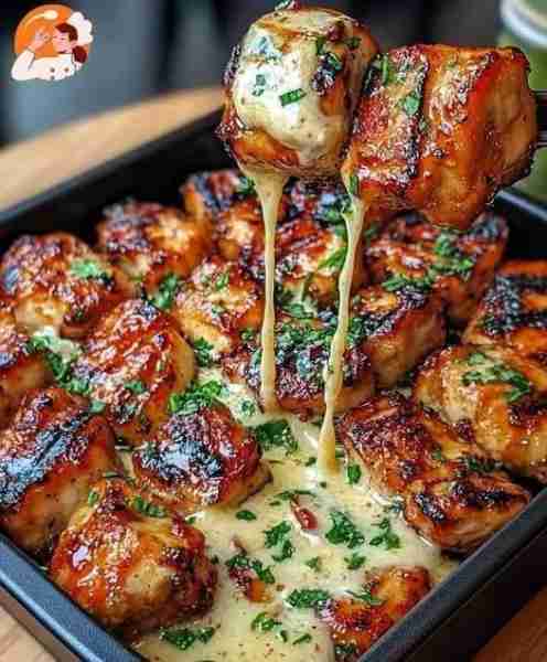 Grilled Chicken Bites with Creamy Garlic Sauce Ingredients: For the Chicken: 1 lb boneless, skinless...