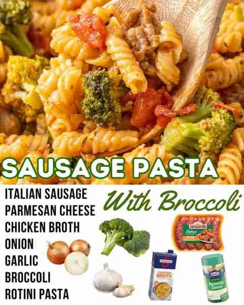Pair this Sausage Pasta with some garlic bread and a side salad for a quick and easy weeknight dinne...