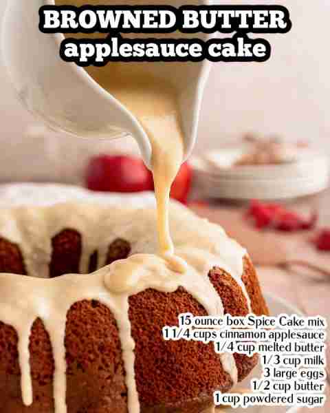 Recipe: https://www.bunsinmyoven.com/applesauce-cake/ Our Applesauce Cake starts with a box of spice...