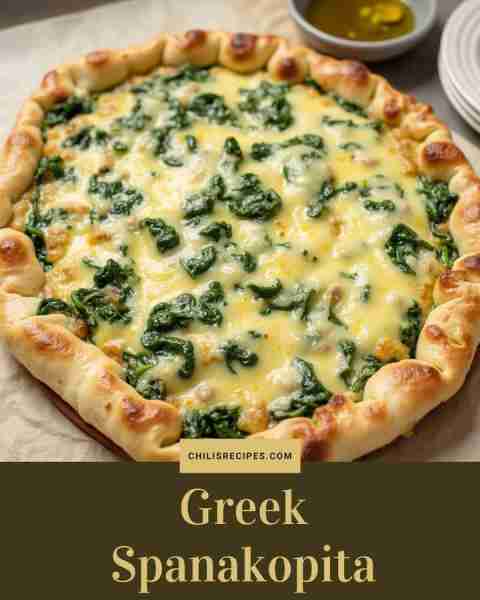 Greek Spanakopita Ingredients: Phyllo dough Spinach Feta cheese Onion Eggs, olive oil Steps: Sauté s...