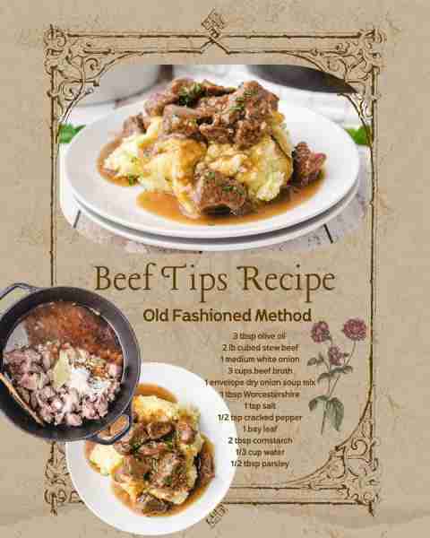 Juicy, slow-simmered Beef Tips in a savory gravy! 🥩✨ Serve over mashed potatoes or rice for the ul...