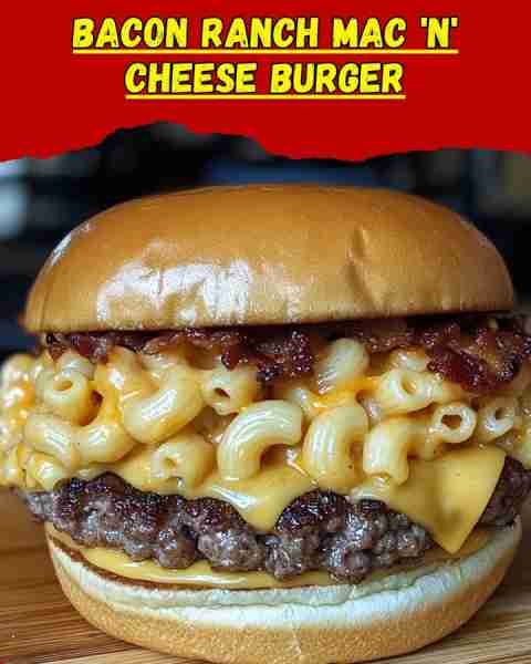 Bacon Ranch Mac 'n' Cheese Burger Ingredients: 1 lb ground beef 1 packet ranch seasoning mix 1 cup...