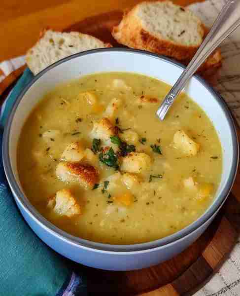 Vegan Cauliflower Soup "Oh my this was so delicious! My family and I enjoyed this so much and will b...