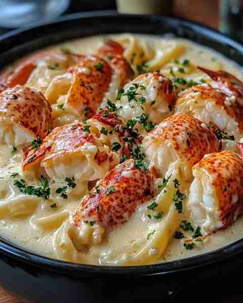 Cajun-Style Seafood Alfredo with Lobster, Crab, and Salmon Ingredients: Seafood: 1 lobster tail, coo...