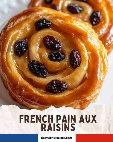 🥐 Pain aux Raisins (French Swirls) Soft pastry coils filled with pastry cream and dotted with sweet...
