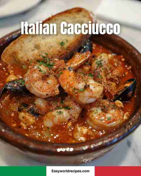 🇮🇹 Italian Cacciucco A traditional Tuscan seafood stew with rich tomato flavors. Ingredients Mixed s...