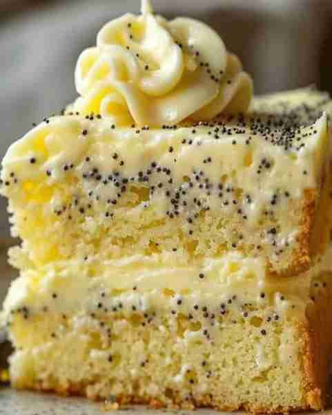 Homemade Lemon Poppy Seed Cake Ingredients Cake: 1 1/2 cups all-purpose flour 1 1/2 cups of sugar g...