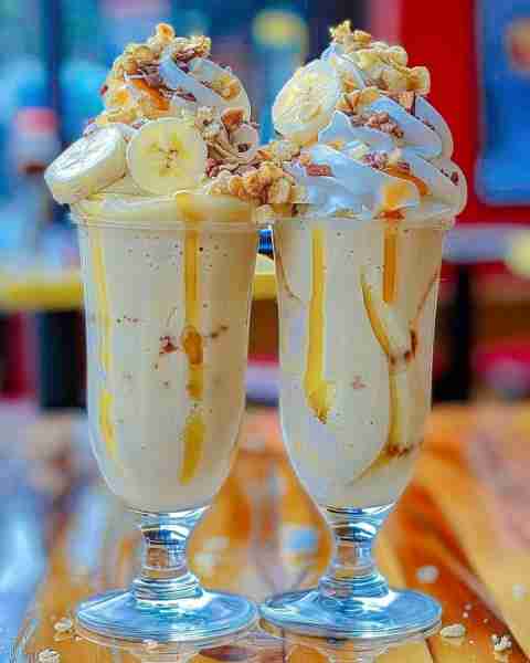 Ultimate Banana Split Milkshakes Ingredients: 2 ripe bananas 2 cups vanilla ice cream 1 cup milk (wh...