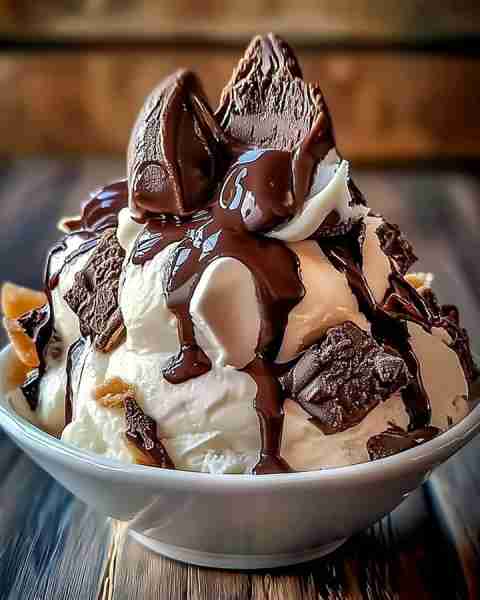 🍦 Homemade Moose Tracks Ice Cream 🍫 A creamy, indulgent ice cream featuring rich chocolate fudge,...