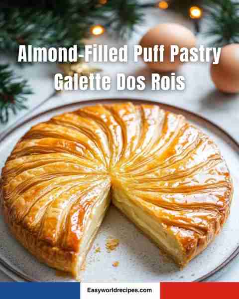 🇫🇷 Almond-Filled Puff Pastry (Galette des Rois) A classic French pastry served during Epiphany, fill...
