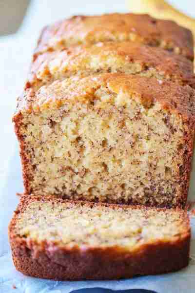 EASY AND MOIST BANANA BREAD 🍞 INGREDIENTS 3 ripe bananas (mashed) 1½ cups all-purpose flour 1 tsp...