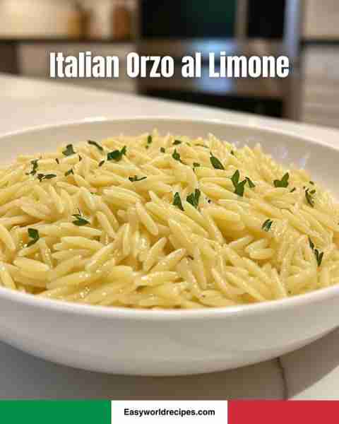 🇮🇹 Italian Orzo al Limone Light and citrusy orzo pasta dish. Ingredients Orzo pasta: 200 g Lemon jui...