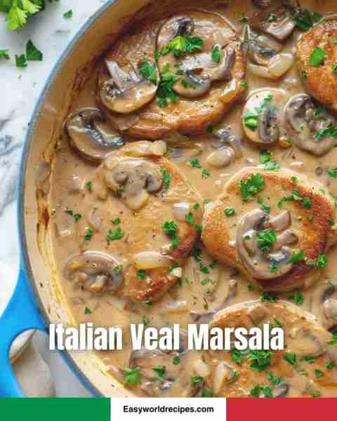 🥩 Italian Veal Marsala 🇮🇹🍷 Pan-seared veal in a savory Marsala wine sauce with mushrooms—elegant a...