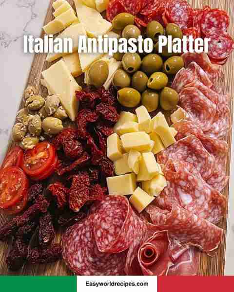 🇮🇹 Italian Antipasto Platter A classic Italian starter with meats, cheeses, and veggies. Ingredients...