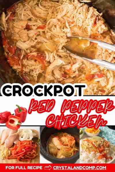 😋 CROCKPOT RED PEPPER CHICKEN Perfect weeknight dinner! RECIPE LINK IN THE COMMENTS ❤️
