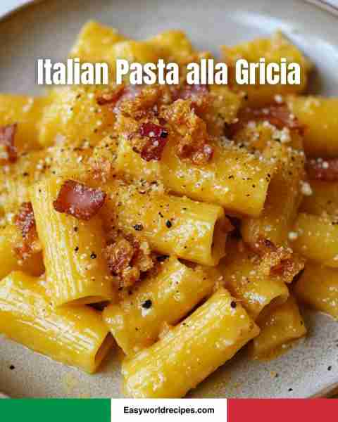 🇮🇹 Italian Pasta alla Gricia A Roman pasta dish with guanciale and Pecorino Romano. Ingredients Riga...