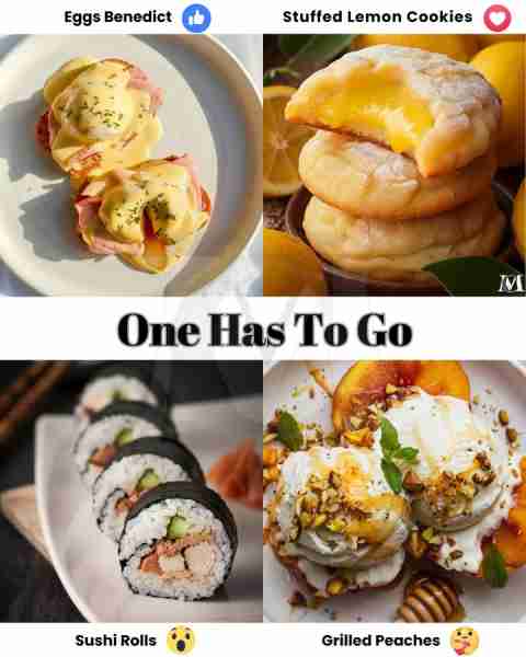 Sushi Rolls 🍣 Eggs Benedict 🍳 A brunch icon featuring poached eggs, Canadian bacon, and silky holl...