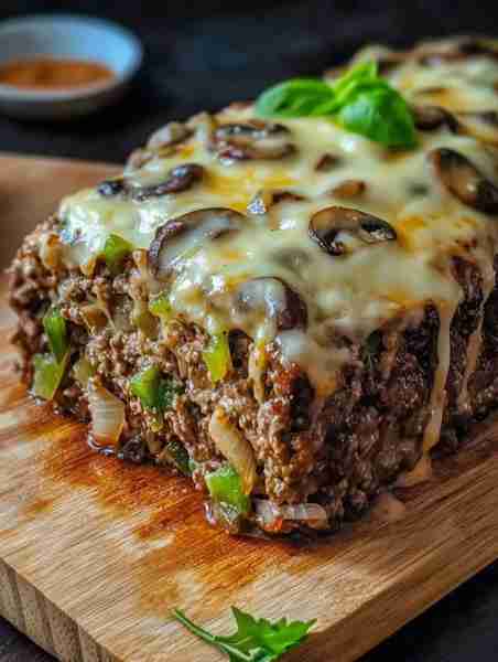 CLASSIC PHILLY CHEESESTEAK MEATLOAF 🧀🥩 📋 Ingredients: 1 pound ground beef 1/2 cup breadcrumbs 1/4...