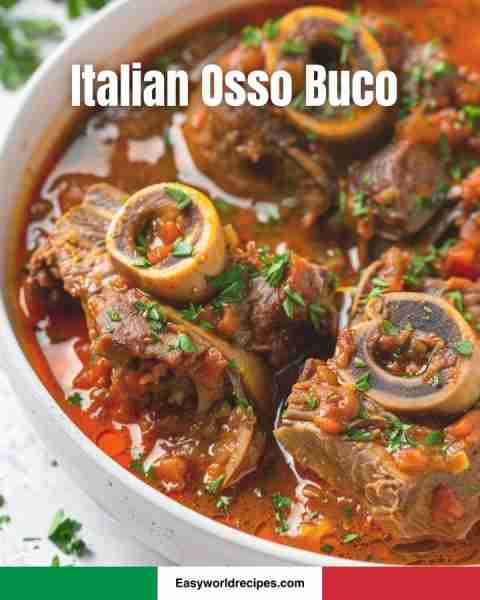 🥩 Italian Osso Buco 🇮🇹🍷 Slow-braised veal shanks in a rich tomato wine sauce—fall-apart tender and...