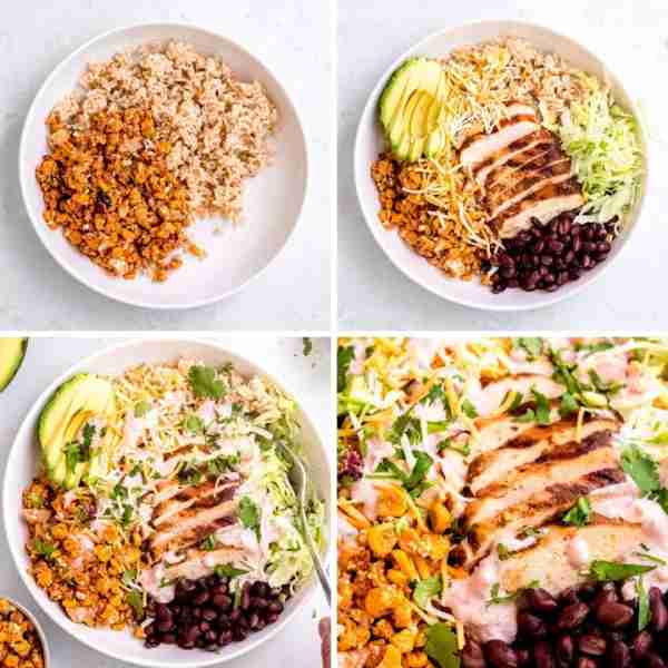 Burrito bowls for dinner tonight! Hearty brown rice and black beans, flavorful Mexican Street Corn S...