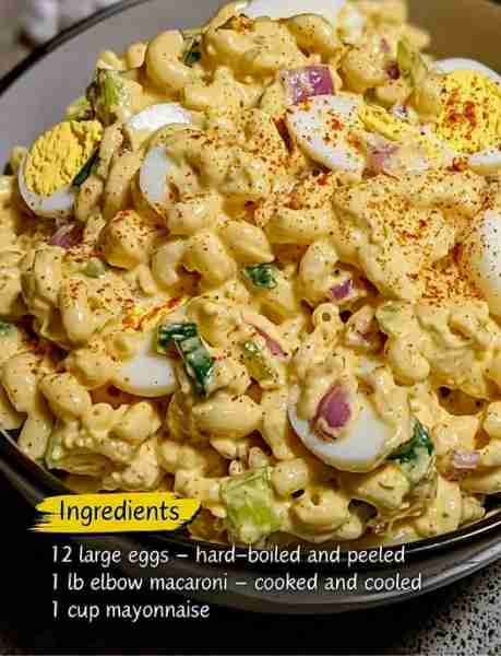 Deviled Egg Macaroni Salad Ingredients • 12 large eggs – hard-boiled and peeled • 1 lb elbow macaron...