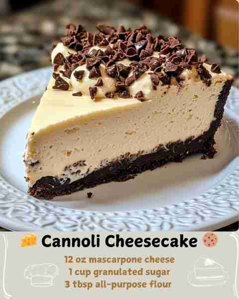 🧀 Cannoli Cheesecake 🍪 Ingredients For the Graham Cracker Crust: 2 ¼ cups graham cracker crumbs ½...